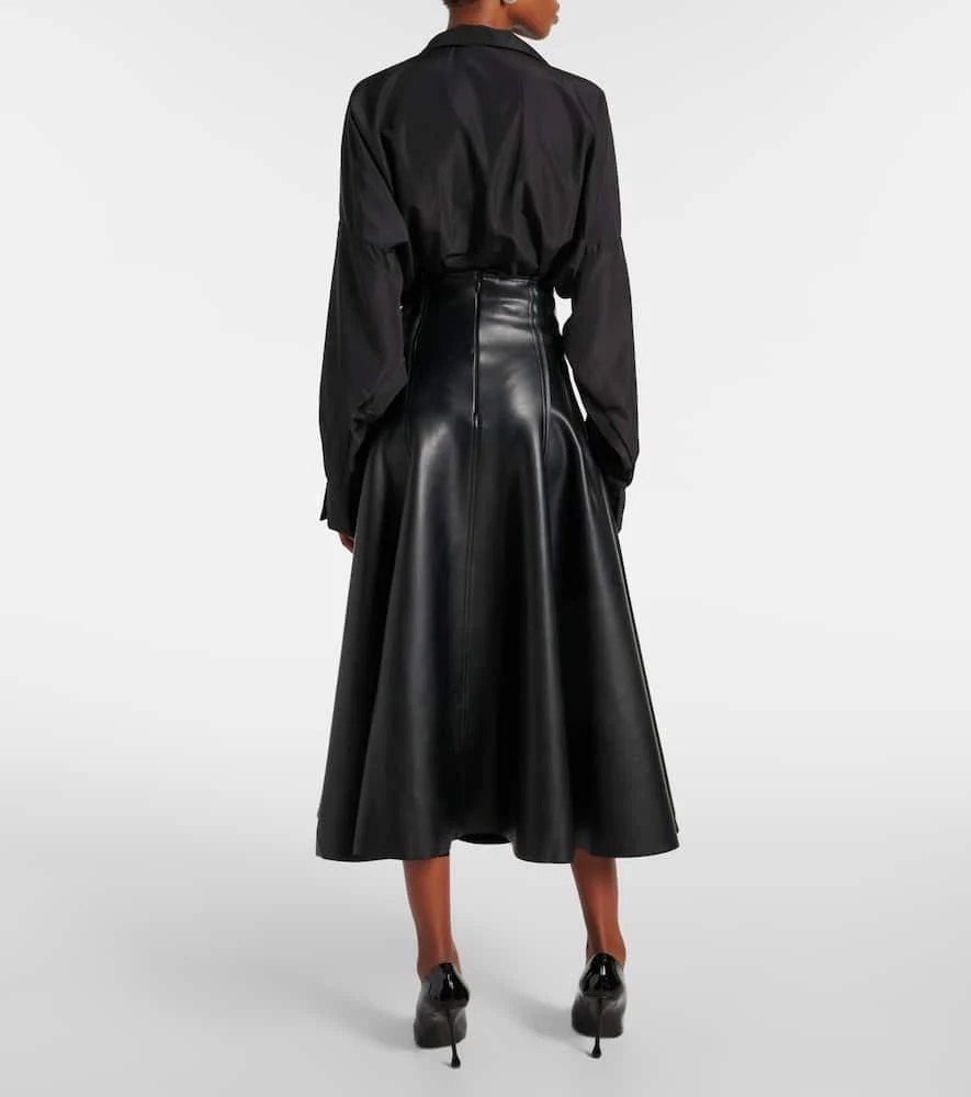 Grace faux leather midi skirt