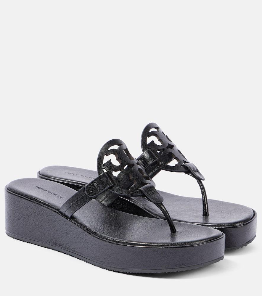 Miller leather platform thong sandals