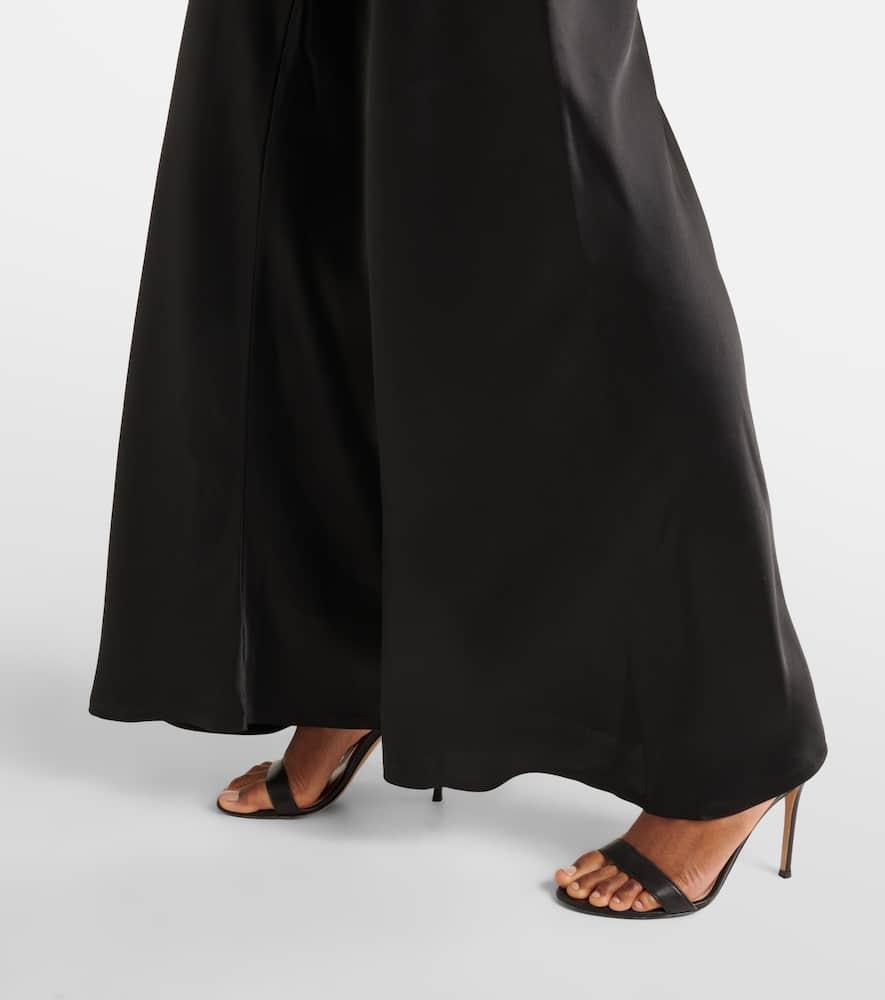 High-rise satin wide-leg pants