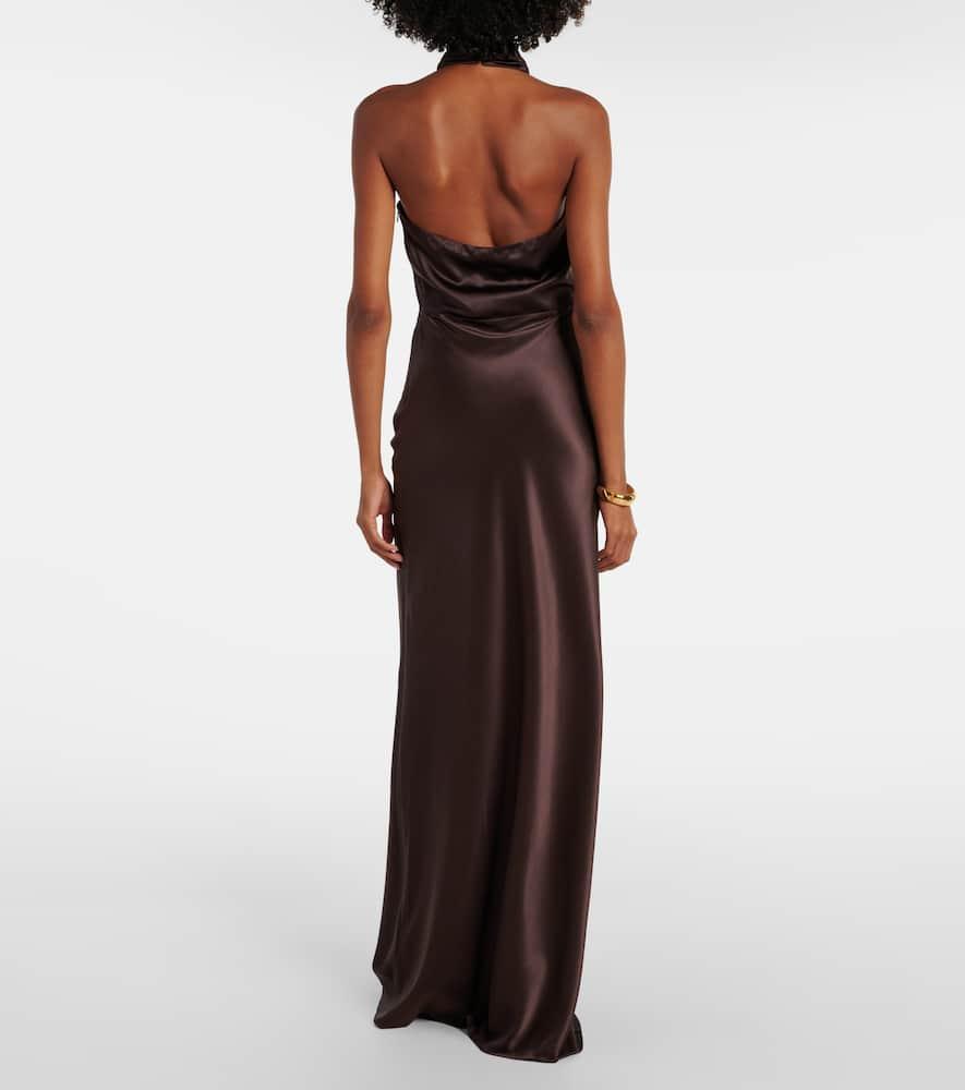 Alberta silk-blend satin maxi dress