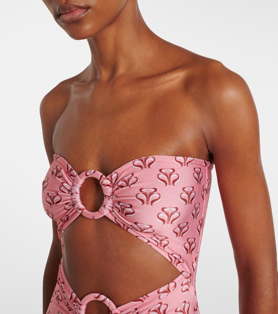 Printed cutout swimsuit