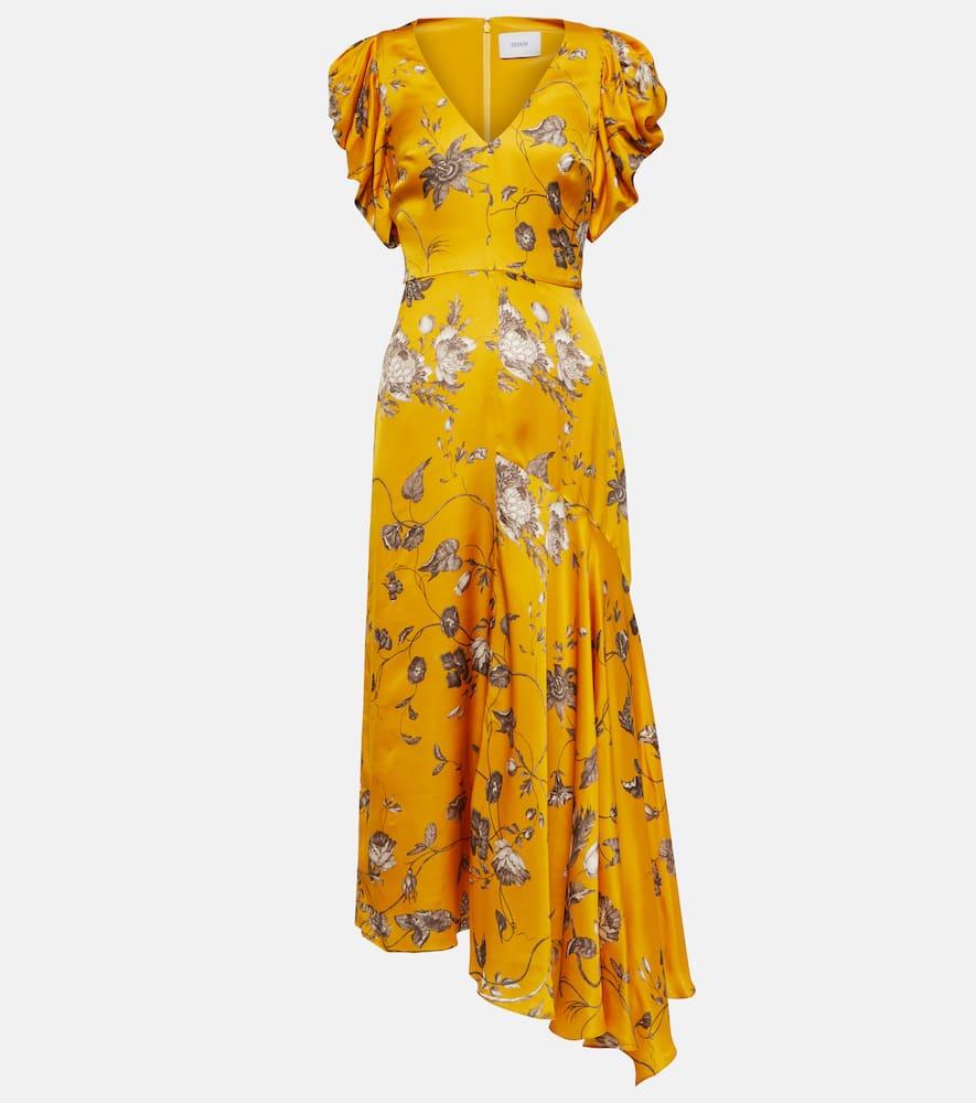 Floral satin midi dress