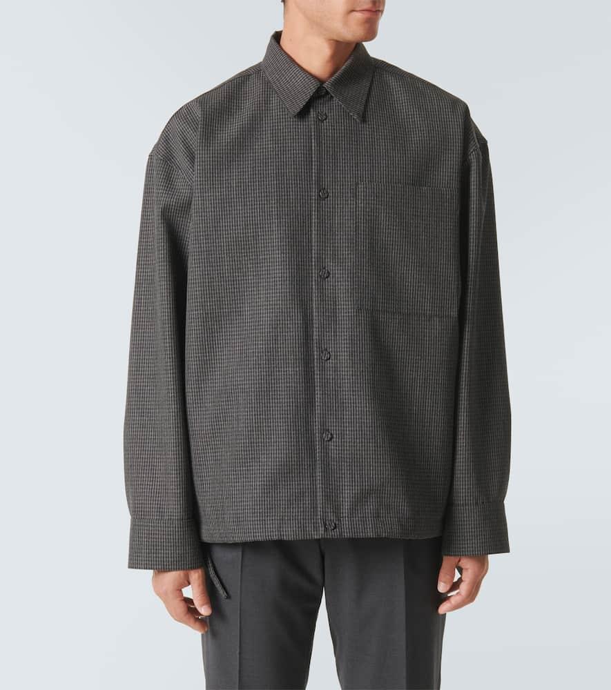 Checked virgin wool overshirt