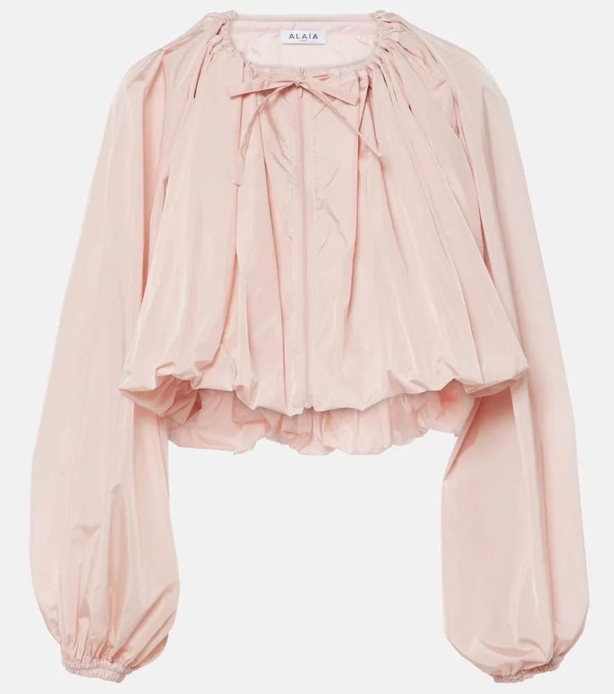 Pleated cropped jacket