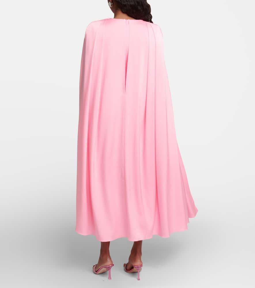 Crepe cape midi dress