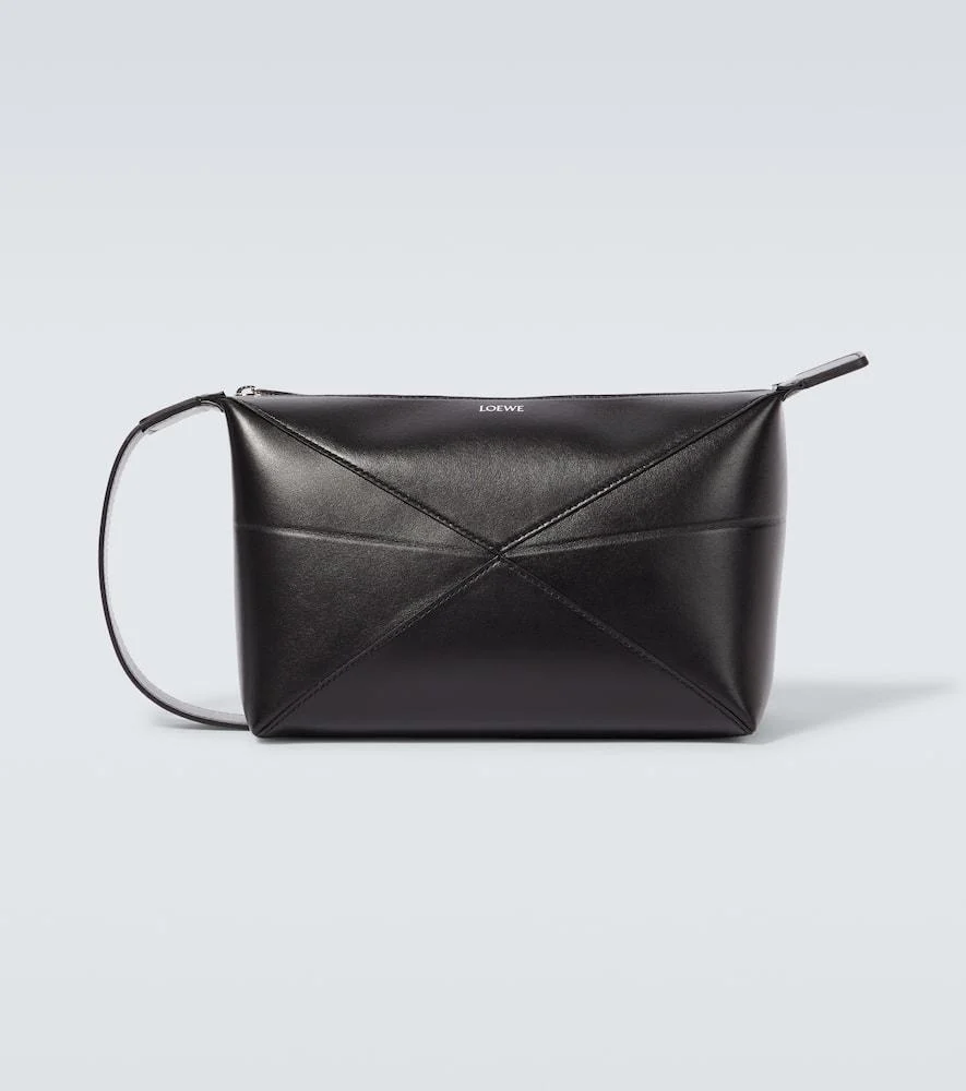 Puzzle Fold leather toiletry bag