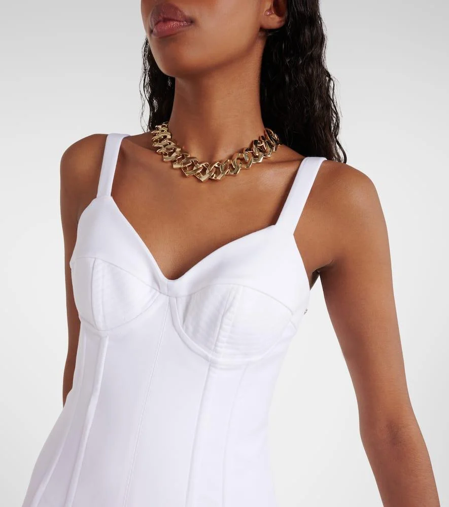 Cotton bustier midi dress