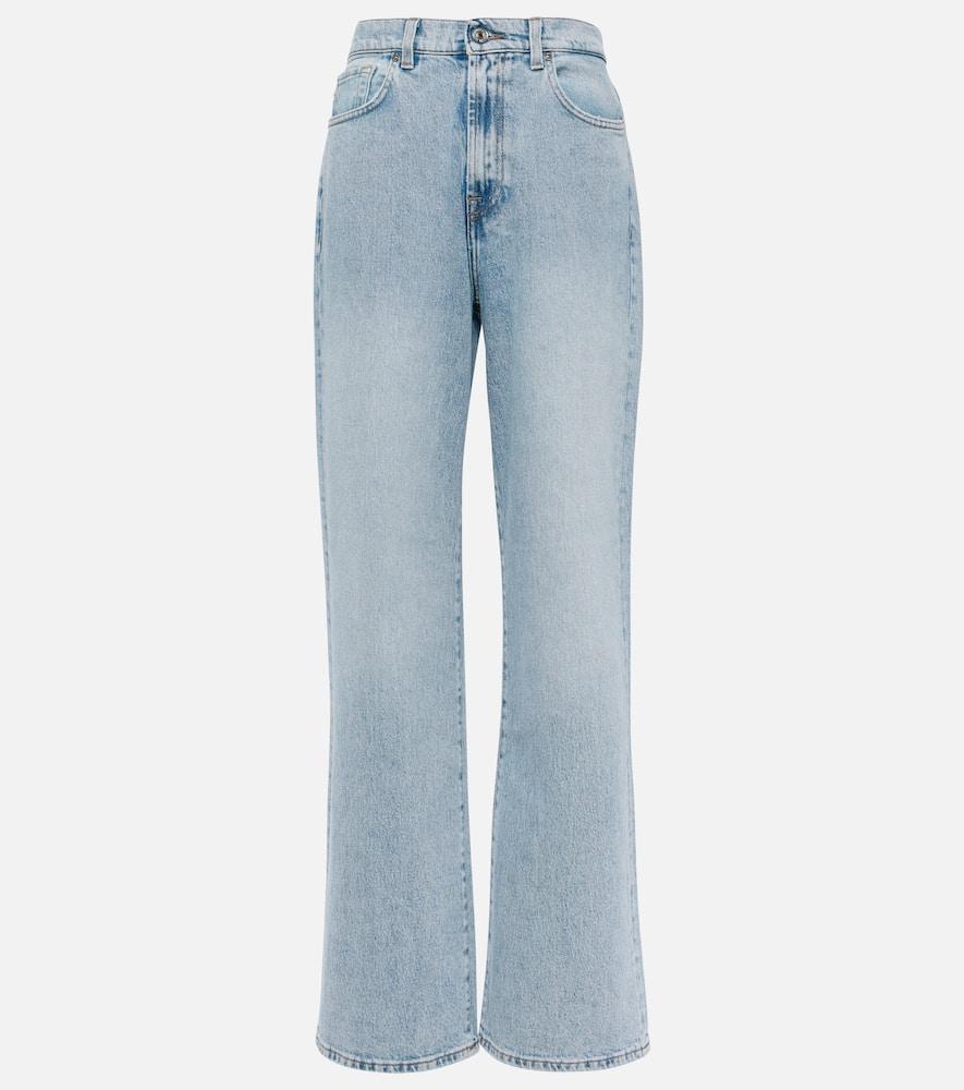 High-rise straight-leg jeans