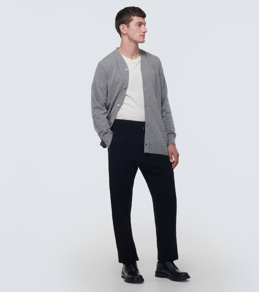 x Lacoste asymmetric wool cardigan