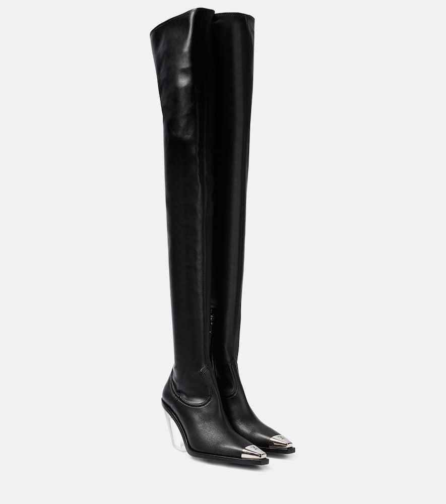 Faux leather over-the-knee boots 