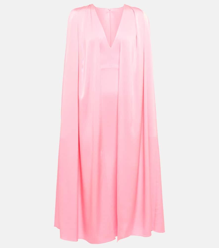 Crepe cape midi dress