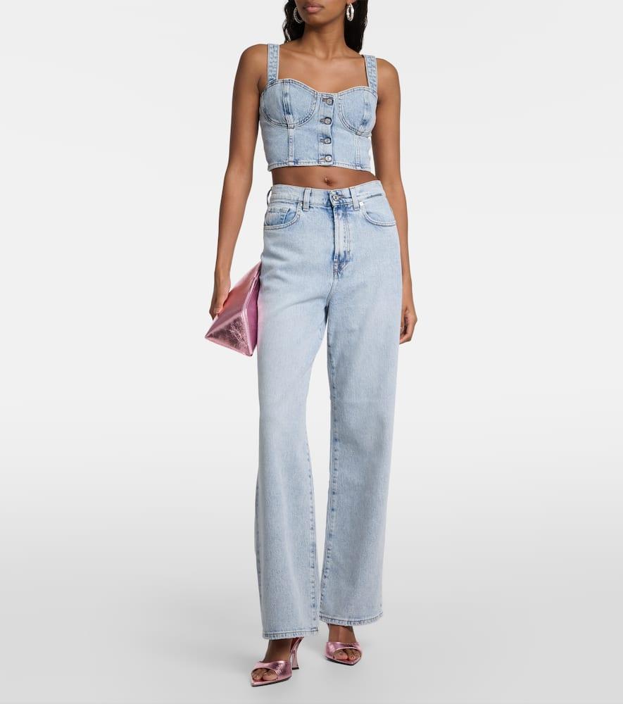 High-rise straight-leg jeans