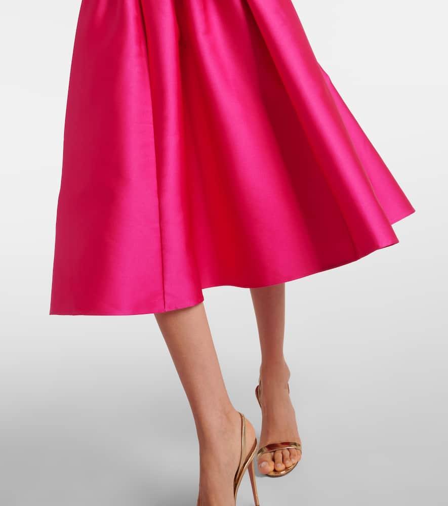 Halterneck taffeta midi dress