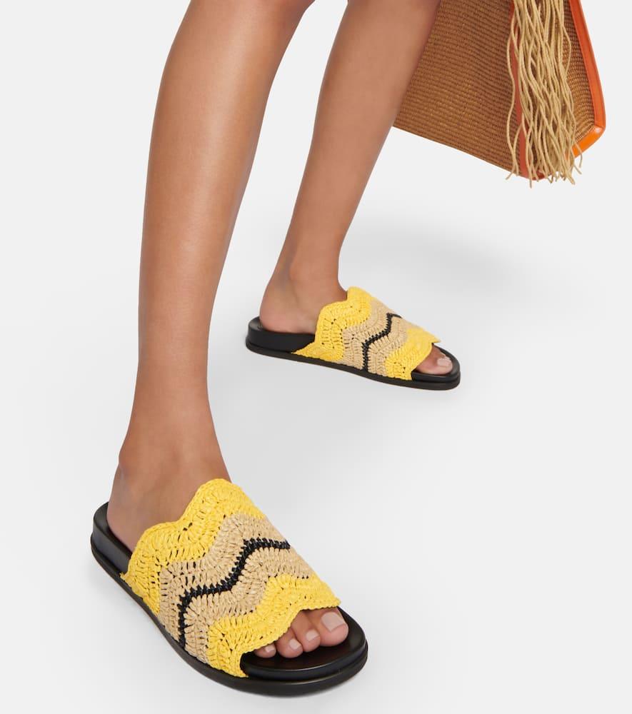 x No Vacancy Inn Fussbett raffia-effect slides