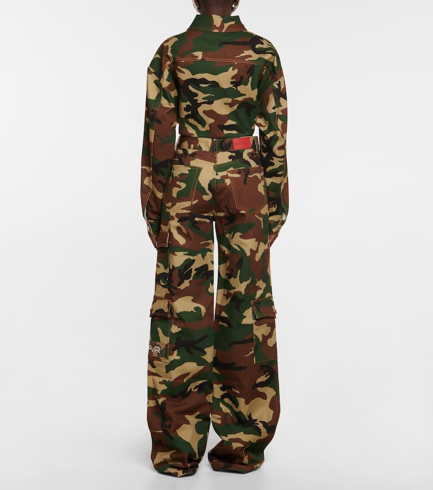 Camouflage cotton cargo pants