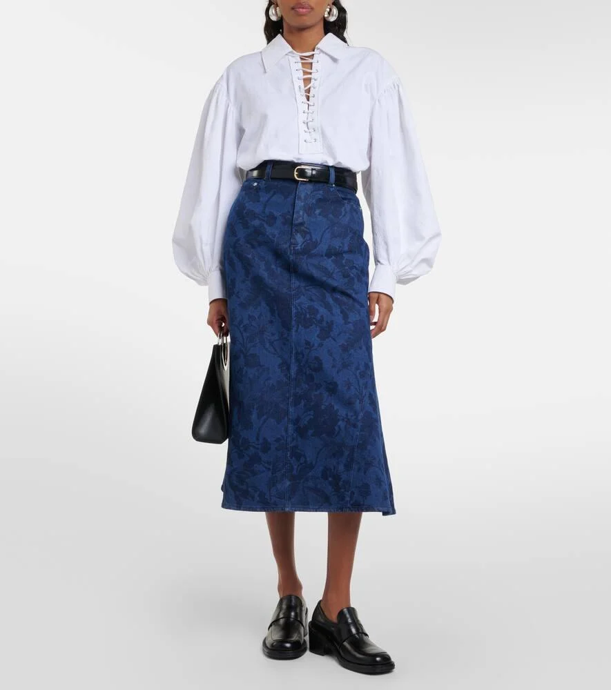 Denim midi skirt