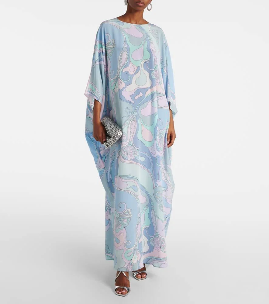 Orchidee silk crepe de chine kaftan