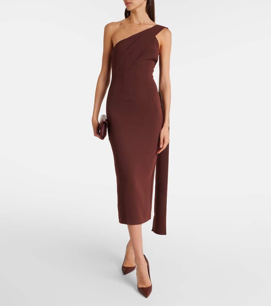 Asymmetric cady midi dress