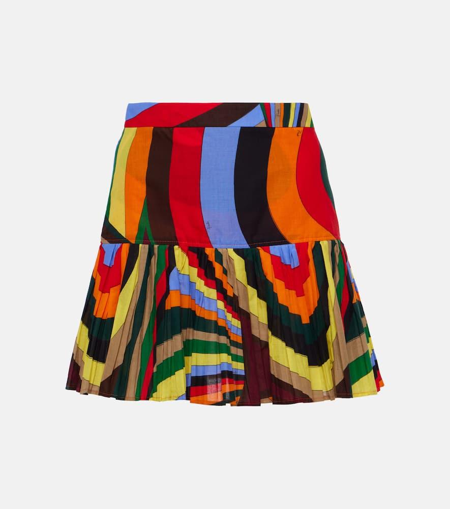 Iride pleated cotton miniskirt