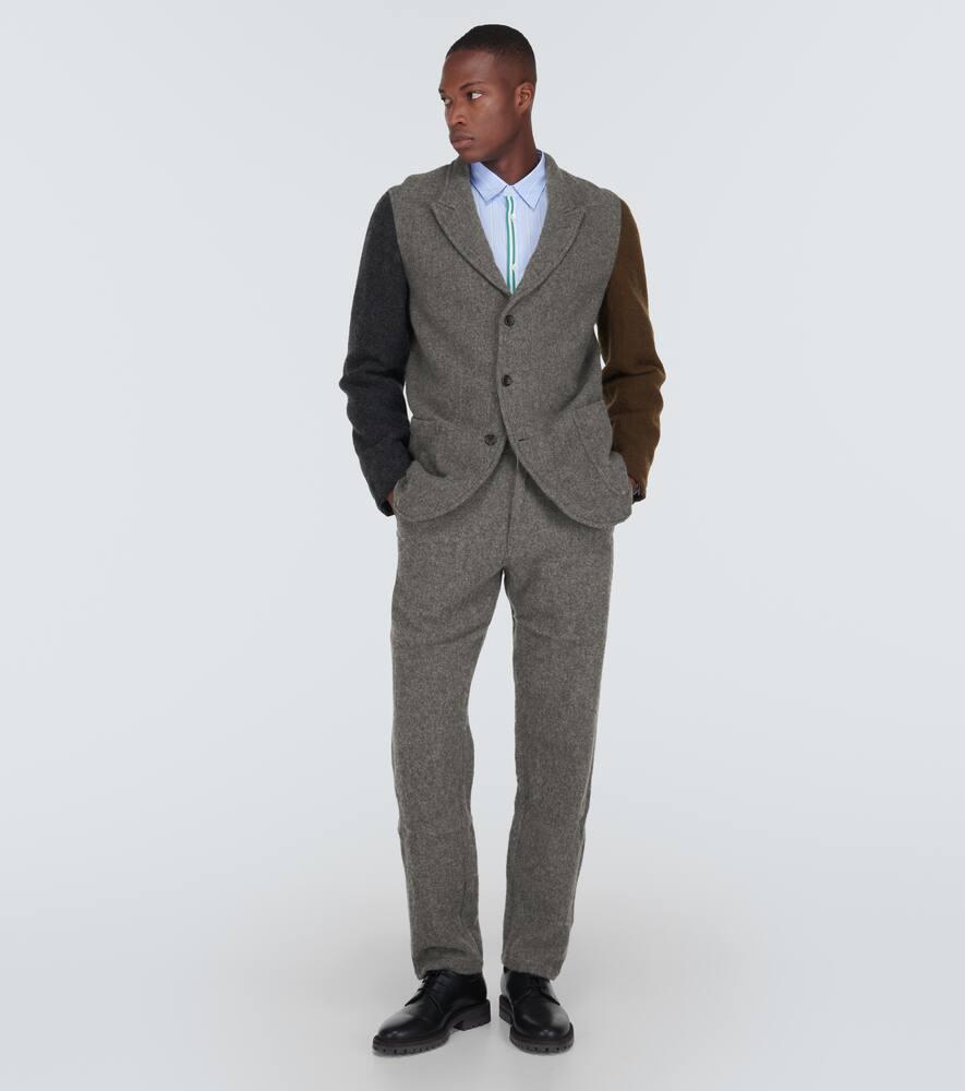 Straight wool-blend pants