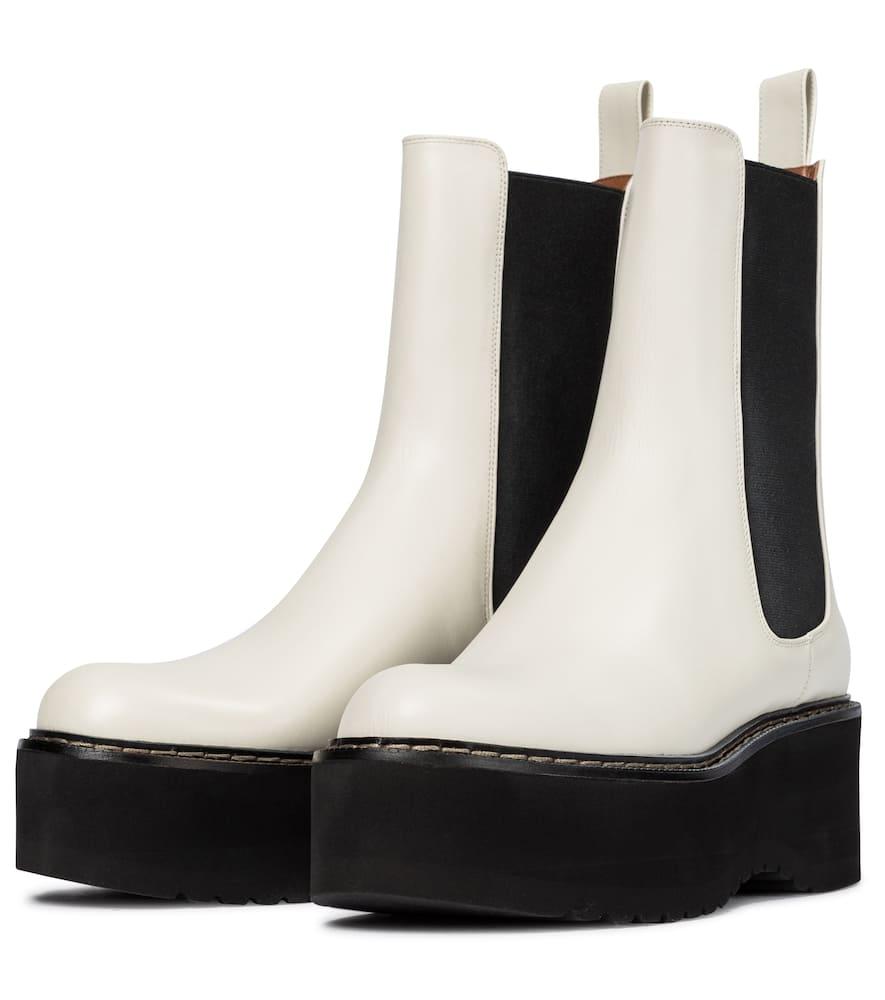 Leather platform Chelsea boots