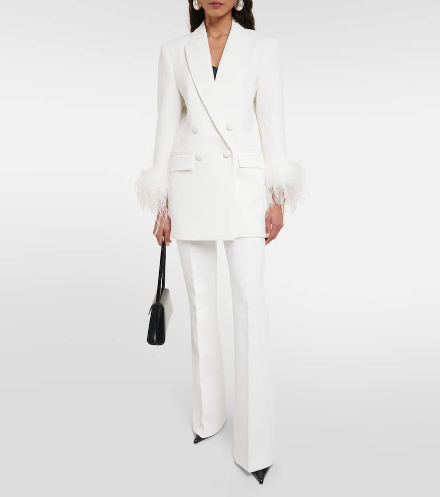 Bridal Evelyn feather-trimmed blazer