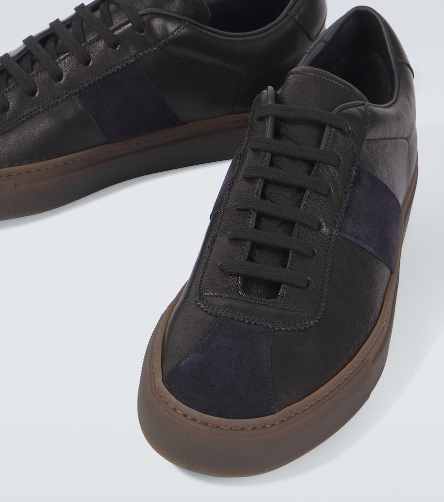 Tennis suede-trimmed leather sneakers