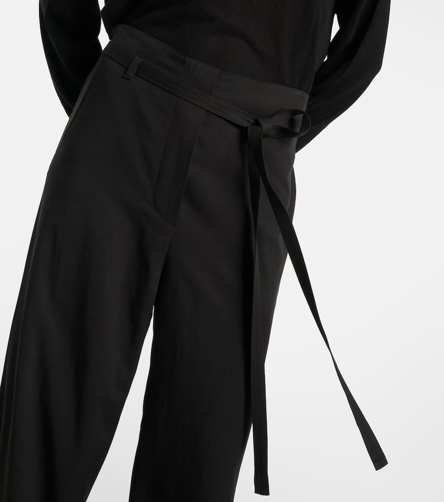 Tie-detail wide-leg pants