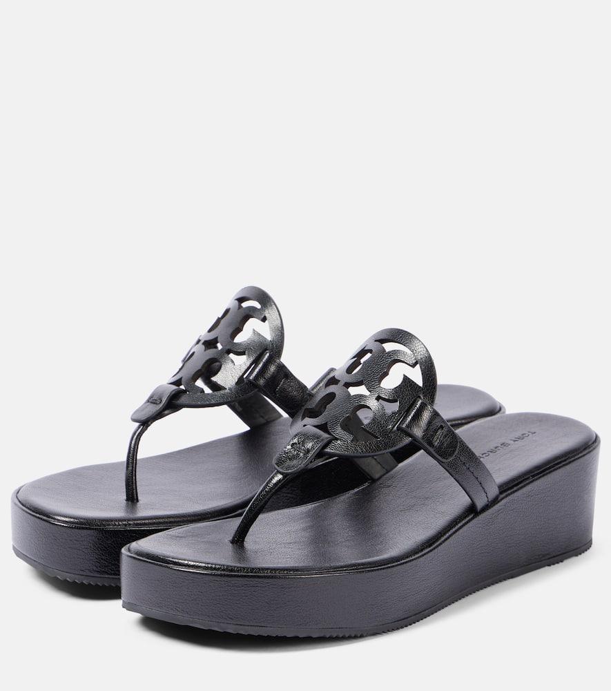 Miller leather platform thong sandals