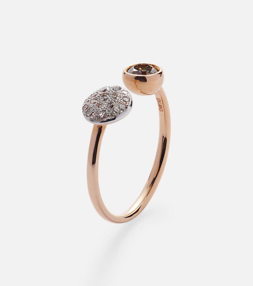 Sabbia 18kt rose gold ring with diamonds