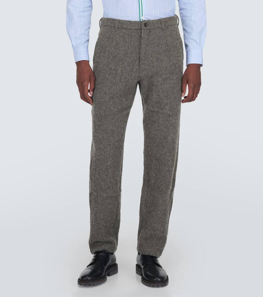 Straight wool-blend pants