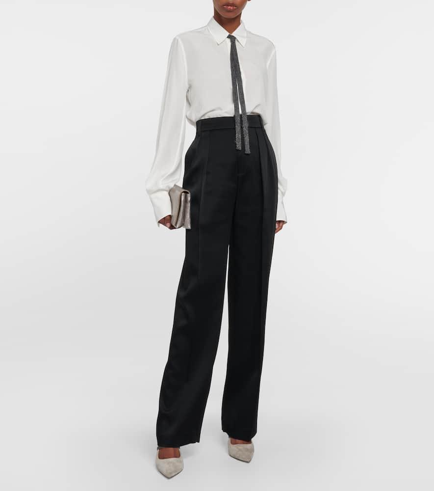 Mid-rise straight pants