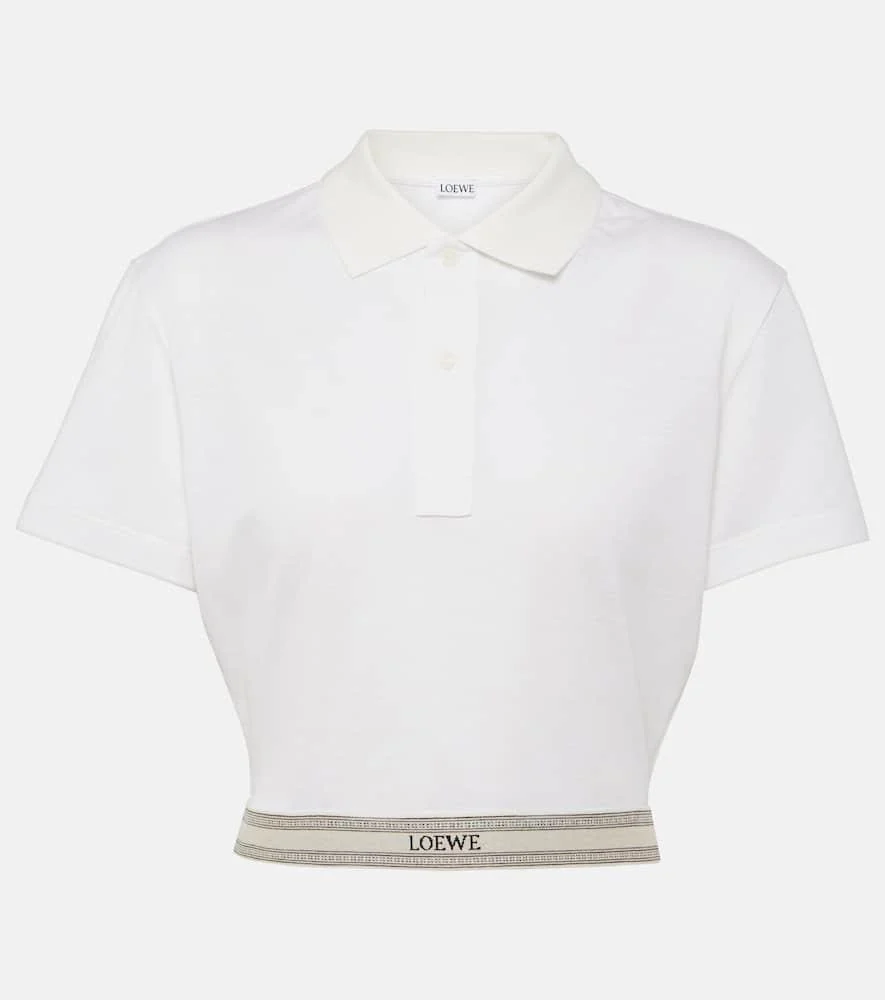 Cropped cotton polo shirt