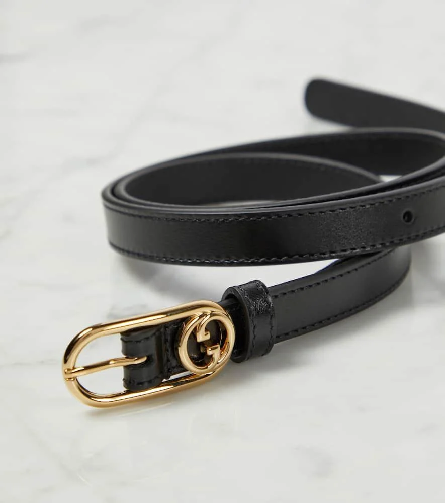 Interlocking G leather belt