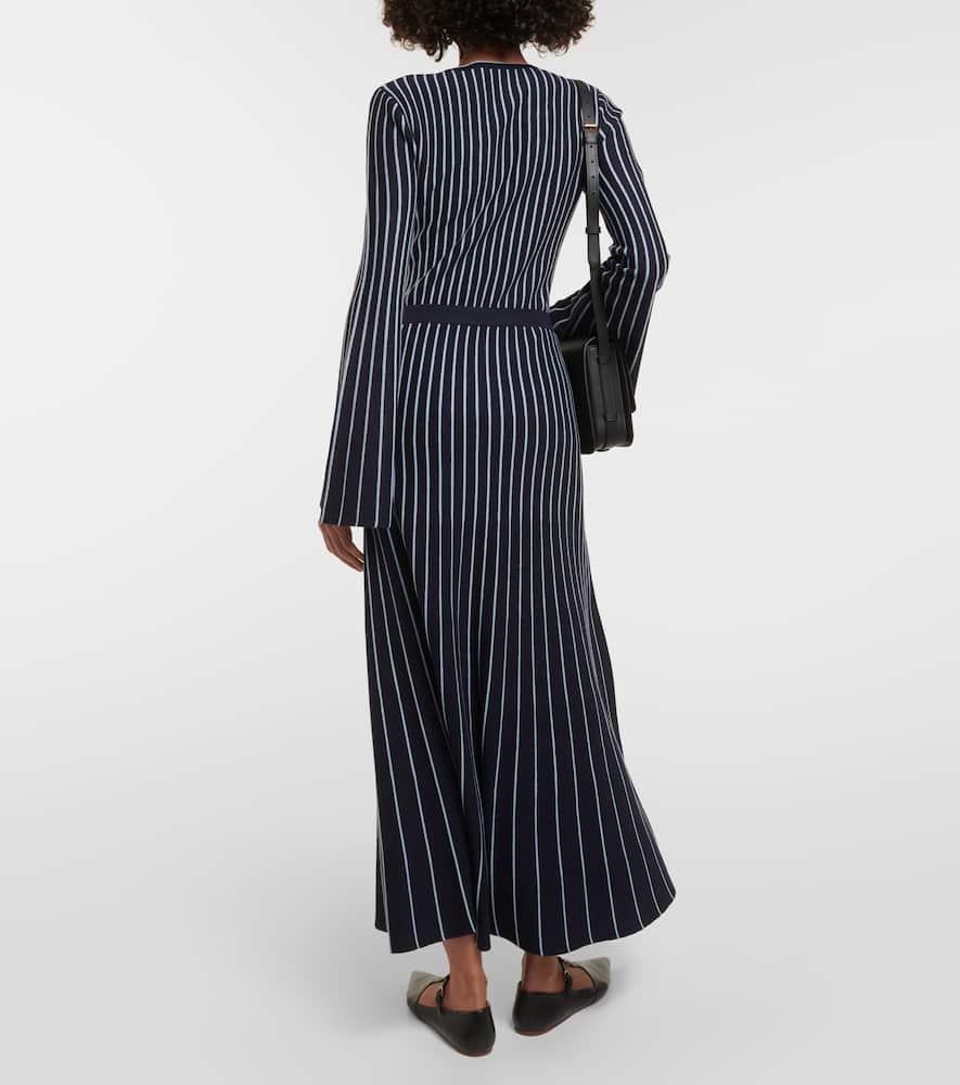 Phelan striped wool and silk maxi skirt