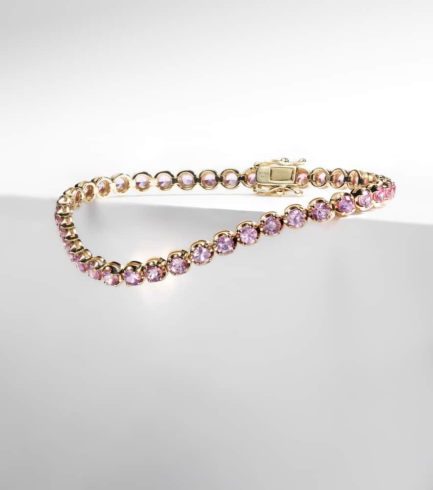 14kt gold tennis bracelet with sapphires