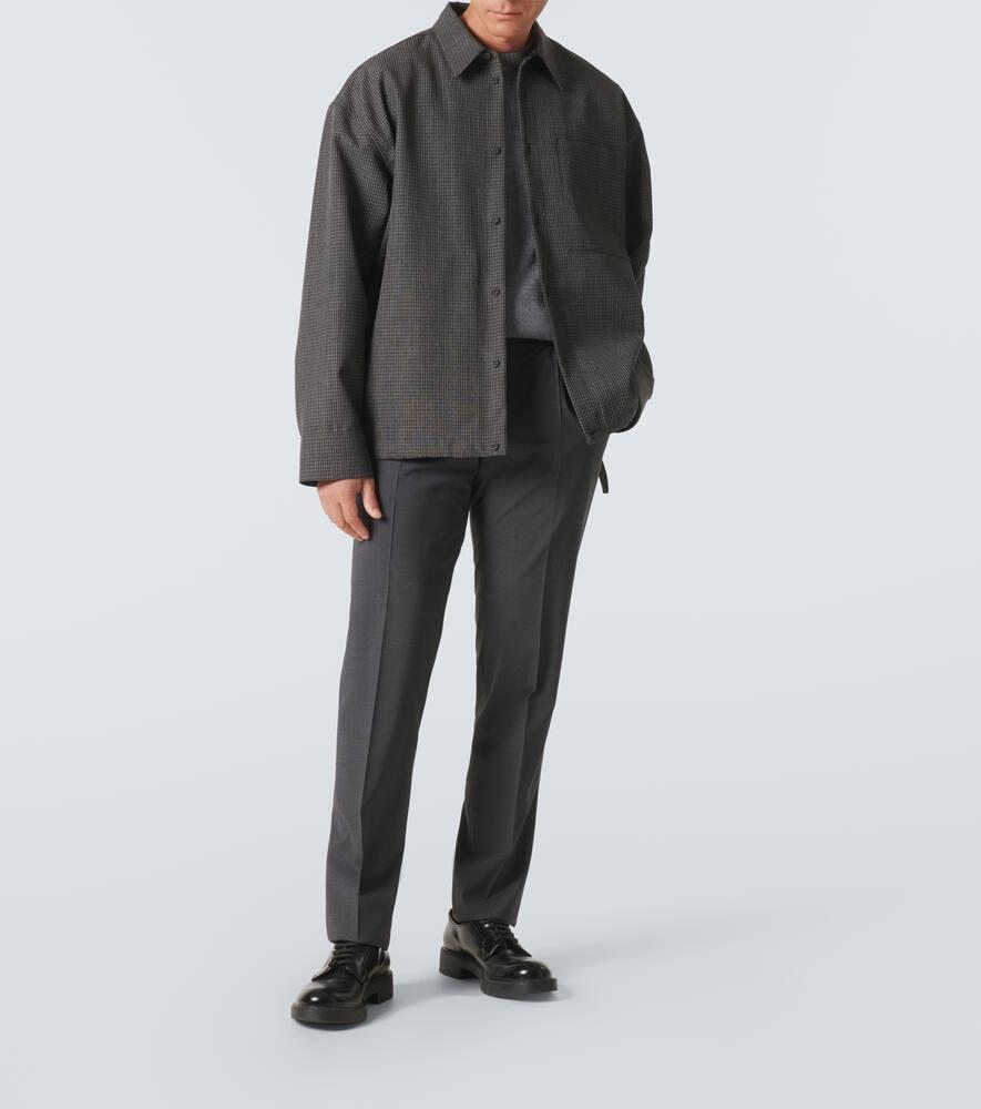 Checked virgin wool overshirt