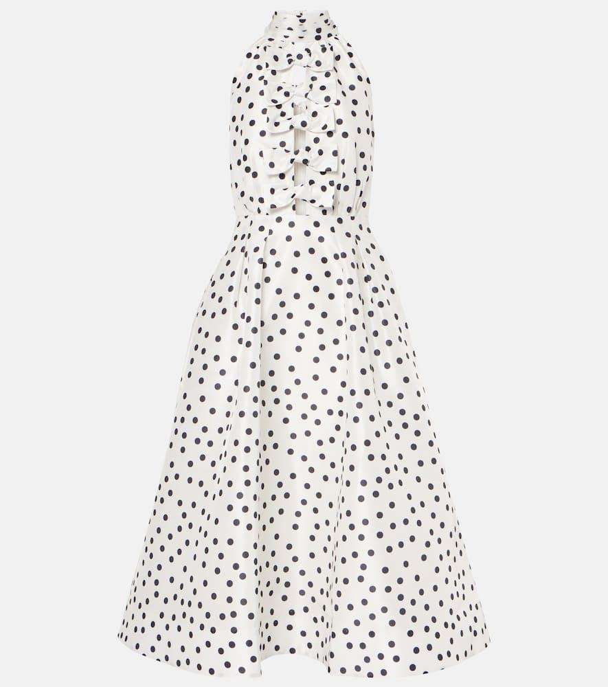 Delia polka-dot halterneck taffeta midi dress