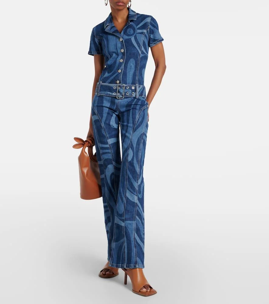 Marmo belted denim jumpsuit