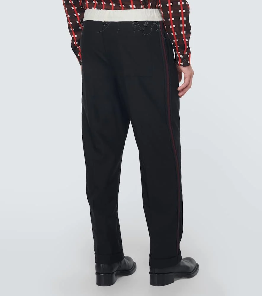 Silk-trimmed wool pants