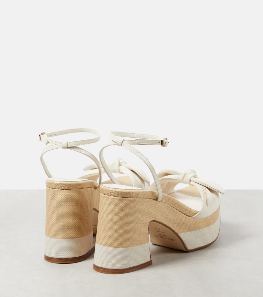 Ricia leather and raffia platform sandals