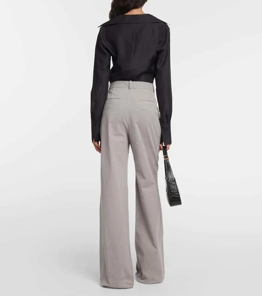 Flavie cotton-blend wide-leg pants