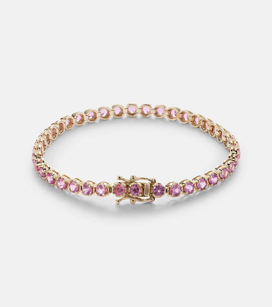 14kt gold tennis bracelet with sapphires