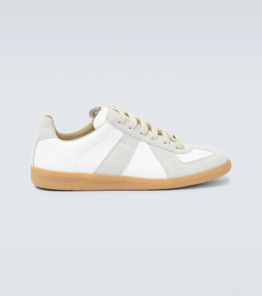 Replica leather and suede sneakers