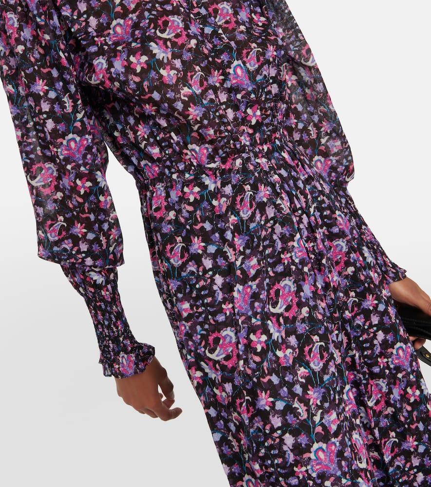 Galoa floral cotton midi dress