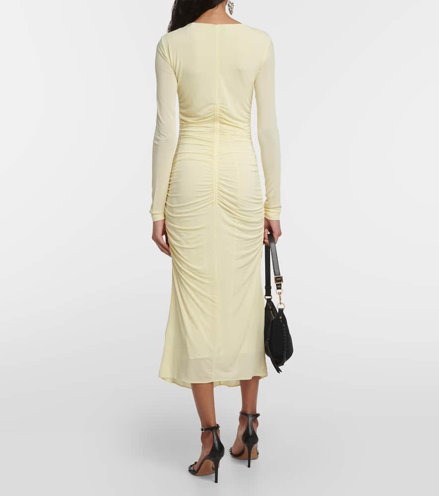 Laly gathered jersey midi dress