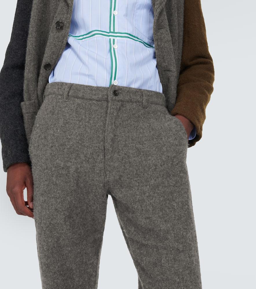 Straight wool-blend pants