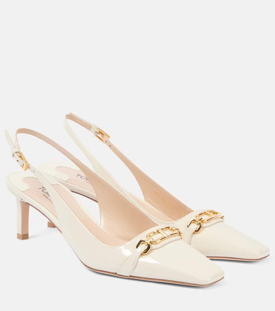 Whitney patent leather slingback pumps