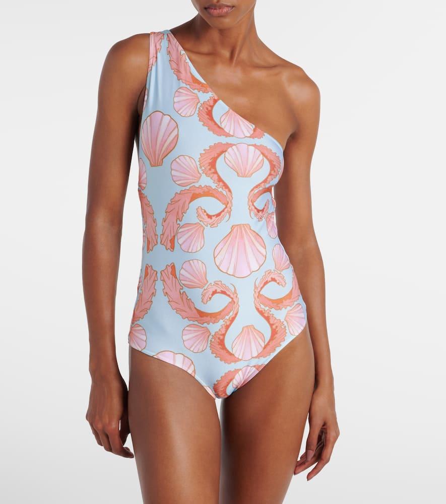 Seashell one-shoulder swimsuit