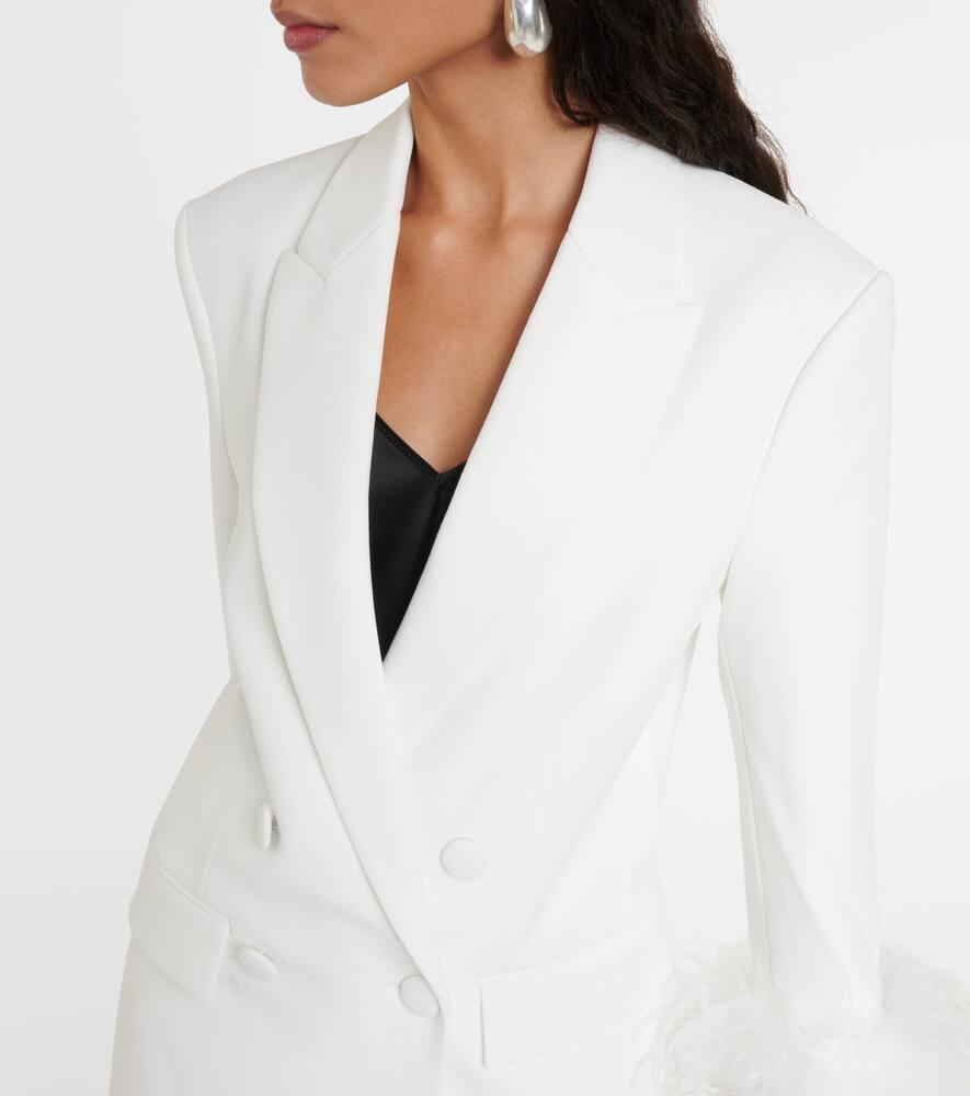 Bridal Evelyn feather-trimmed blazer